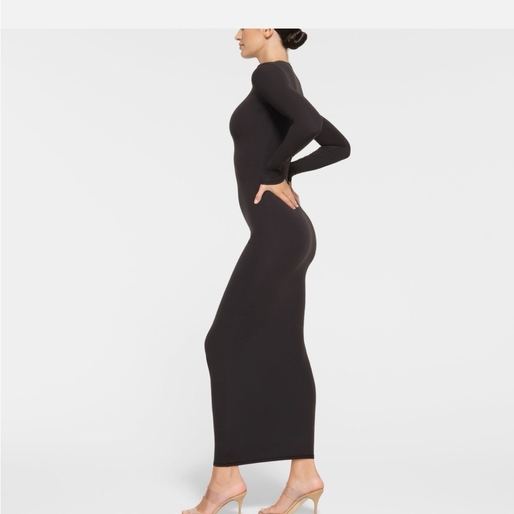 NEW SKIMS Everybody Crewneck Long-Sleeve Dress Sz Small